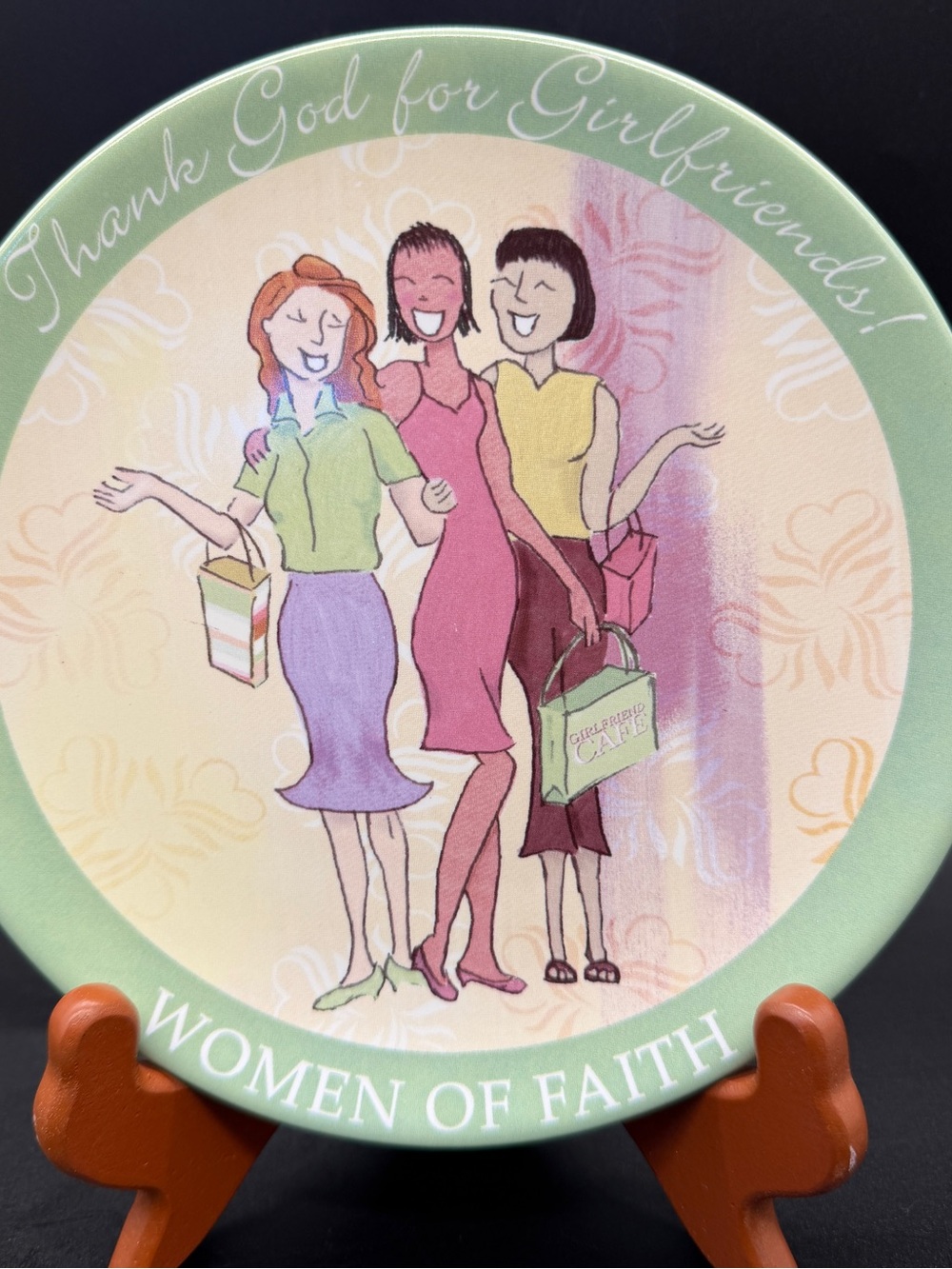 Women Of Faith Wall Plate Thank God For Girlfriends Ceramic 7”